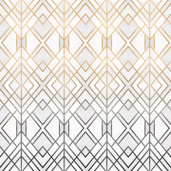 Art Deco: Gold And Grey Geo by Elisabeth Fredriksson