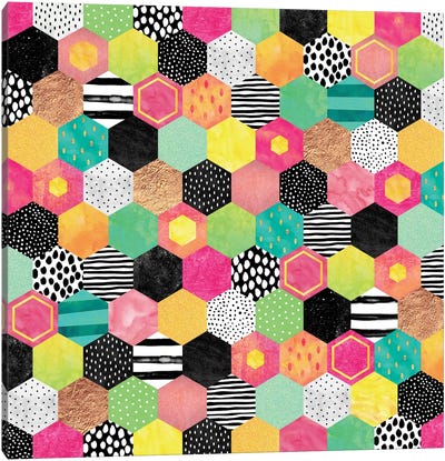 Color Hive Canvas Art Print - Geometric Pop