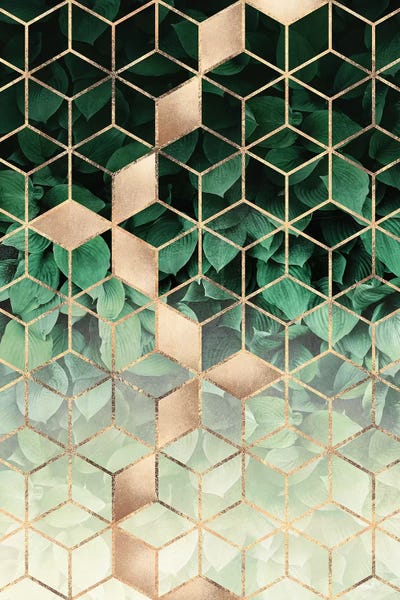 Geometric Patterns: Leaves And Cubes I by Elisabeth Fredriksson