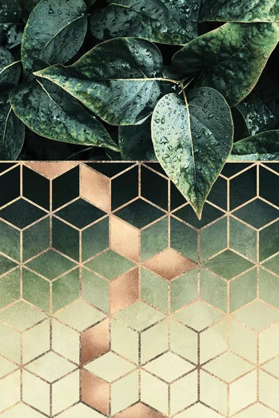 Geometric Patterns: Leaves And Cubes II by Elisabeth Fredriksson