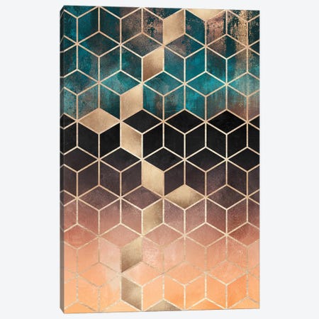 Ombre Dream Cubes, Rectangular Canvas Print #ELF243} by Elisabeth Fredriksson Canvas Art Print