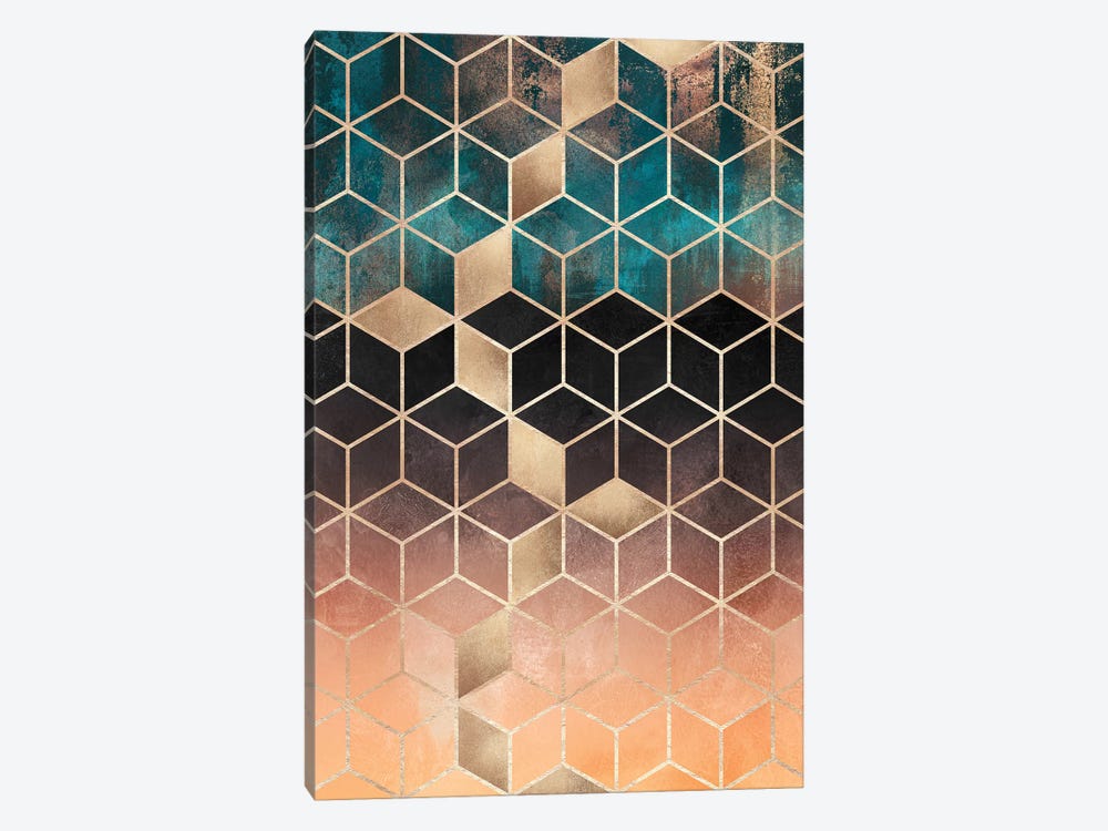 Ombre Dream Cubes, Rectangular 1-piece Art Print