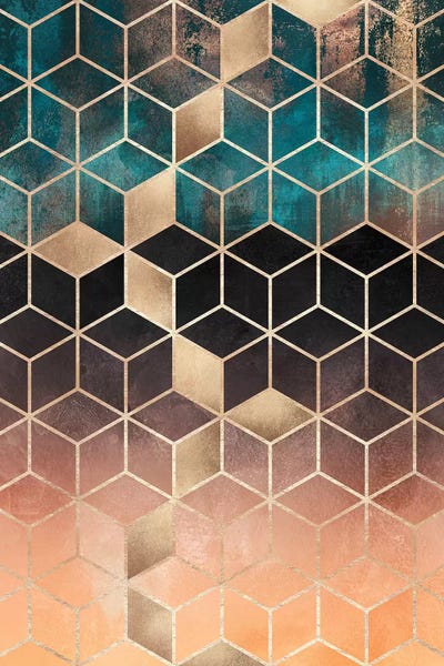 Large Modern Art - Canvas Prints: Ombre Dream Cubes, Rectangular by Elisabeth Fredriksson