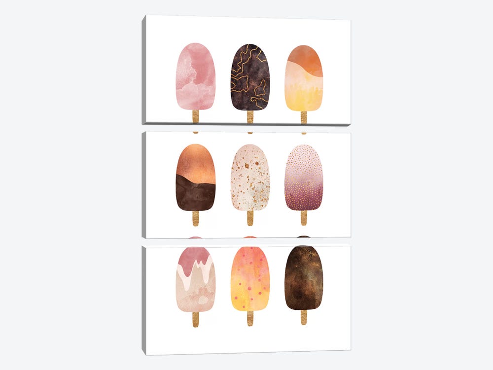 Pretty Popsicles by Elisabeth Fredriksson 3-piece Canvas Print