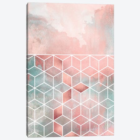 Rose Clouds And Cubes Canvas Print #ELF249} by Elisabeth Fredriksson Art Print