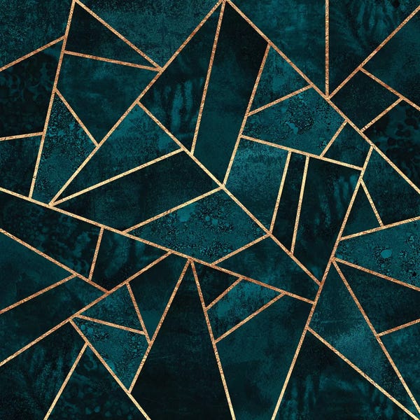 Mid-Century Modern Living Room: Deep Teal Stone by Elisabeth Fredriksson