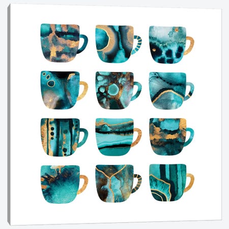 My Favorite Coffee Cups Canvas Print #ELF258} by Elisabeth Fredriksson Canvas Artwork