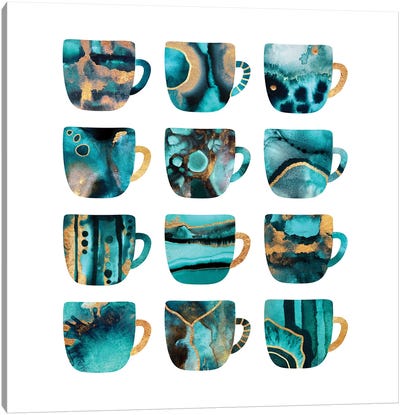 My Favorite Coffee Cups Canvas Art Print - Coffee Art