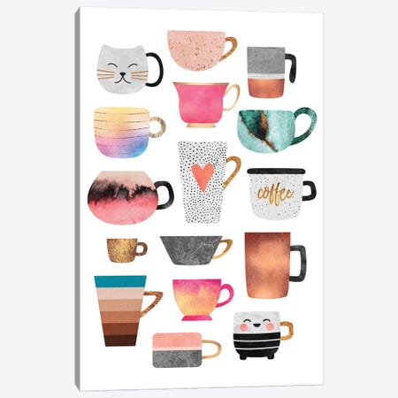 Coffee Cup Collection Canvas Print #ELF263} by Elisabeth Fredriksson Art Print