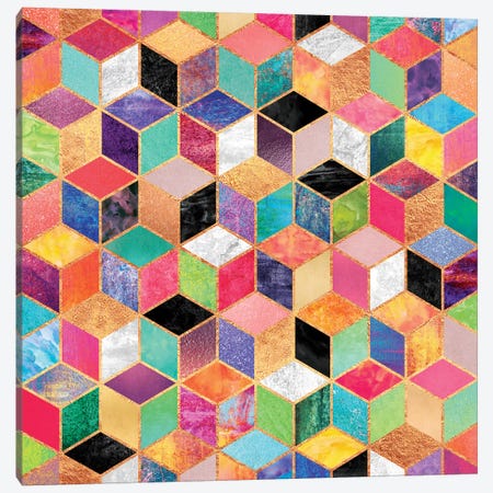 Colorful Cubes Canvas Print #ELF26} by Elisabeth Fredriksson Canvas Wall Art