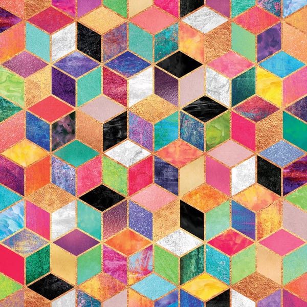 Geometric Patterns: Colorful Cubes by Elisabeth Fredriksson