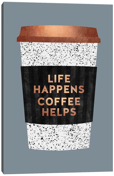 Life Happens Coffee Helps II Canvas Art Print - Modern Minimalist