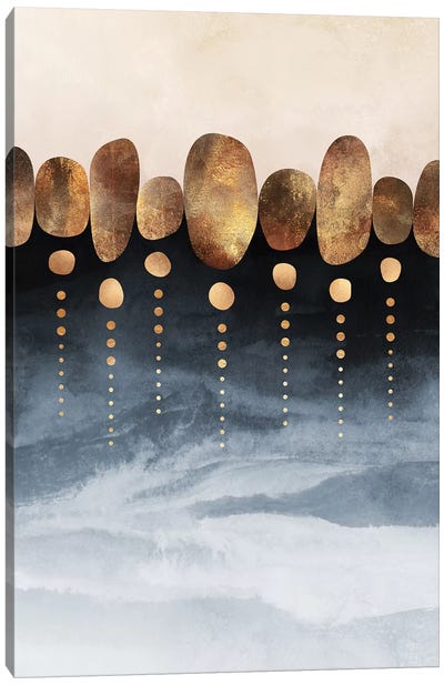 Natural Abstraction, Portrait Canvas Art Print - Gold Abstract Art