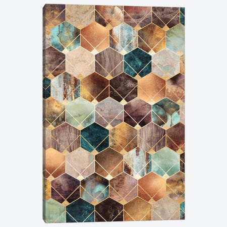 Natural Hexagons And Diamonds Canvas Print #ELF275} by Elisabeth Fredriksson Canvas Art Print