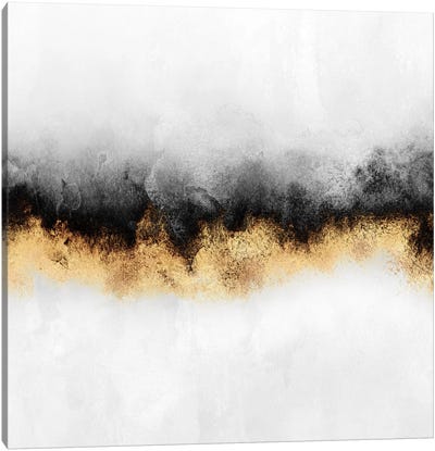 Sky II Canvas Art Print - Black, White & Gold Art