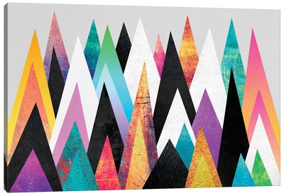 Colorful Peaks Canvas Art Print - Jewel Tones