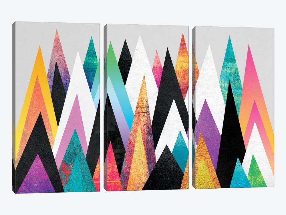 Colorful Peaks by Elisabeth Fredriksson 3-piece Canvas Wall Art