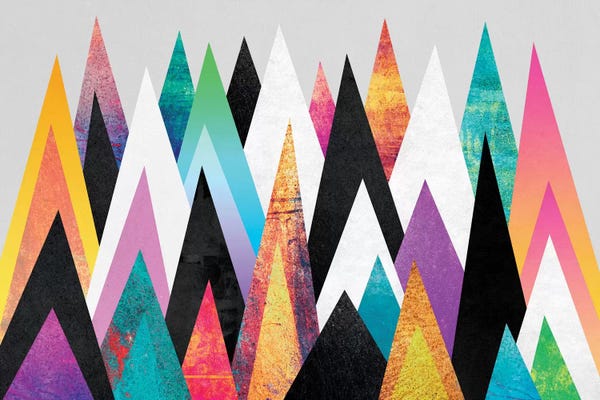Large Modern Art - Canvas Prints: Colorful Peaks by Elisabeth Fredriksson