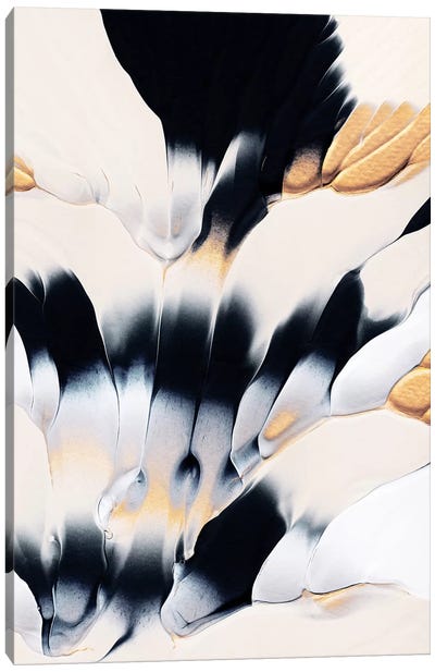Abstract Flow I Canvas Art Print - Gold Abstract Art
