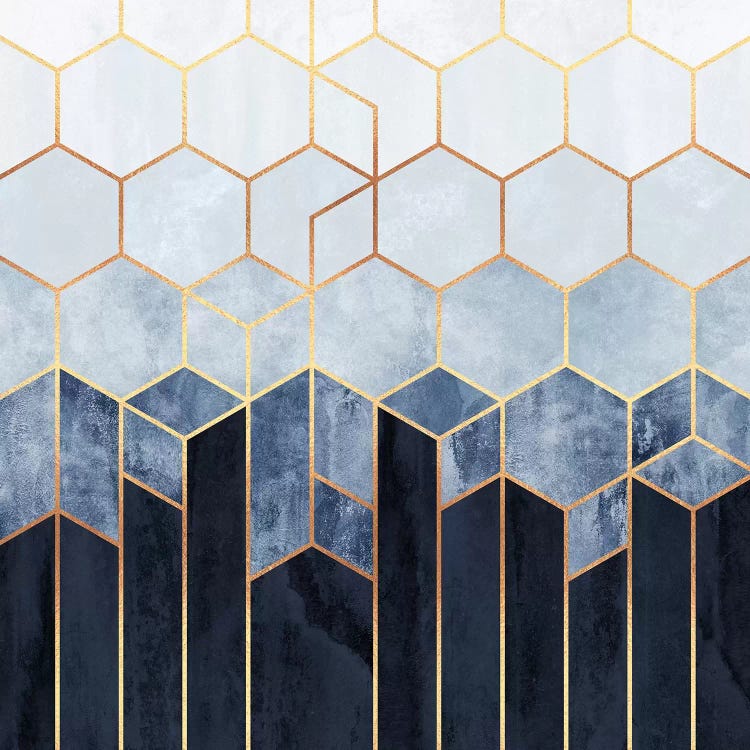 Soft Blue Hexagons by Elisabeth Fredriksson wall art