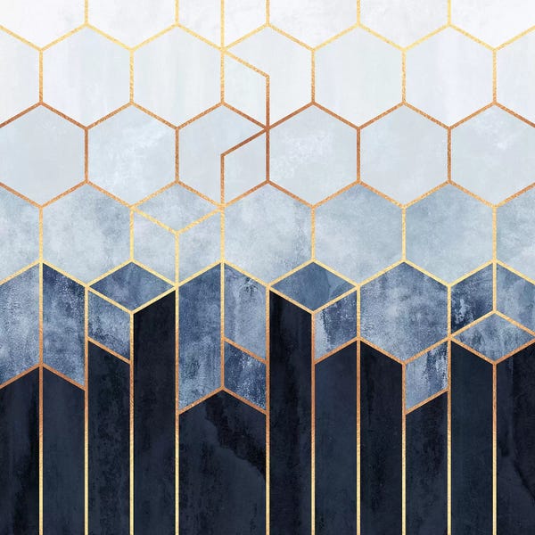 Office: Soft Blue Hexagons by Elisabeth Fredriksson