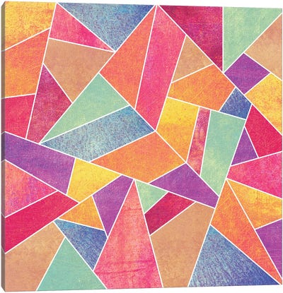 Colorful Stone Canvas Art Print - Geometric Pop