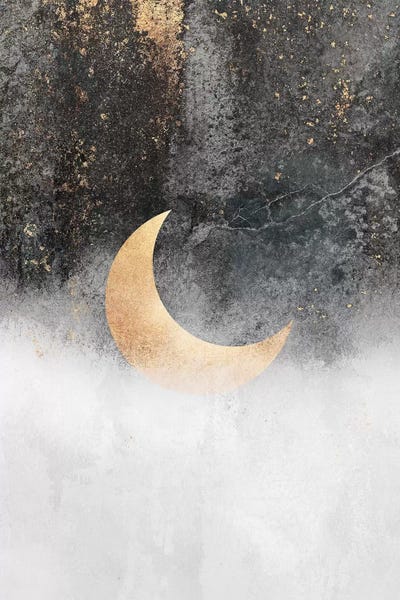 Black & White & Gold: Crescent Moon by Elisabeth Fredriksson