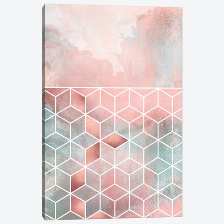 Rose Clouds And Cubes I Canvas Print #ELF310} by Elisabeth Fredriksson Canvas Art Print