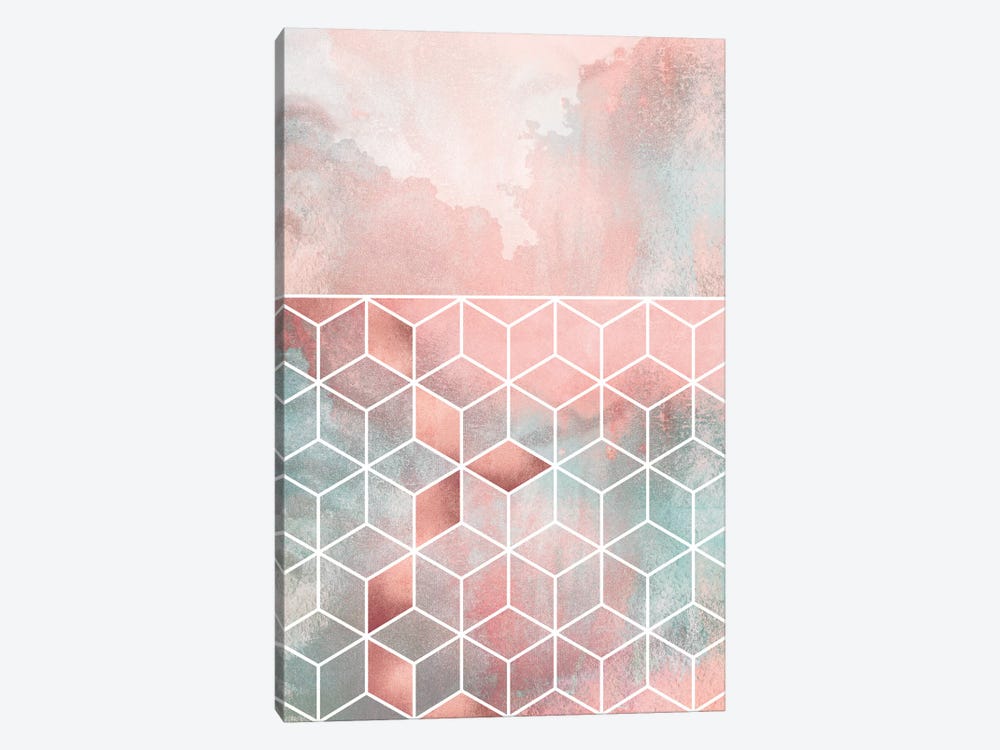 Rose Clouds And Cubes I by Elisabeth Fredriksson 1-piece Canvas Wall Art