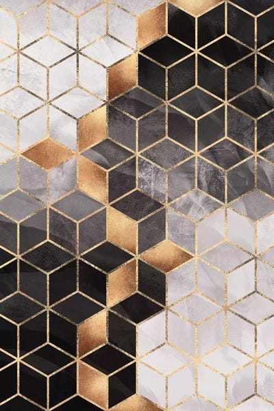 Large Modern Art - Canvas Prints: Smoky Cubes I by Elisabeth Fredriksson