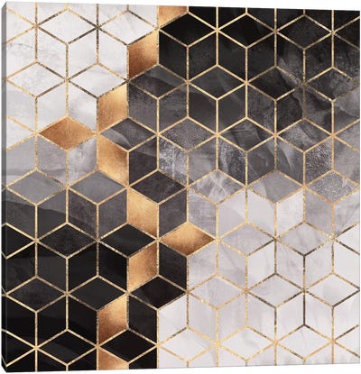 Smoky Cubes II Canvas Art Print - Geometric Art