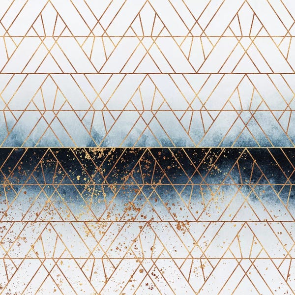 Glam Bedroom: Winter Blue Geo by Elisabeth Fredriksson