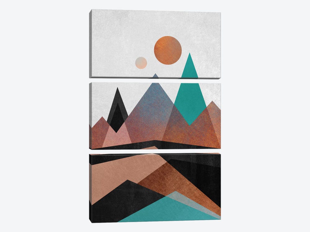 Copper Mountains by Elisabeth Fredriksson 3-piece Canvas Art