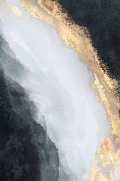 Gold Abstract Art: Stream by Elisabeth Fredriksson