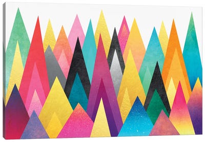 Dreamy Peaks Canvas Art Print - Large Colorful Accents