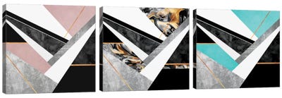 Lines and Layers Triptych Canvas Art Print - Elisabeth Fredriksson