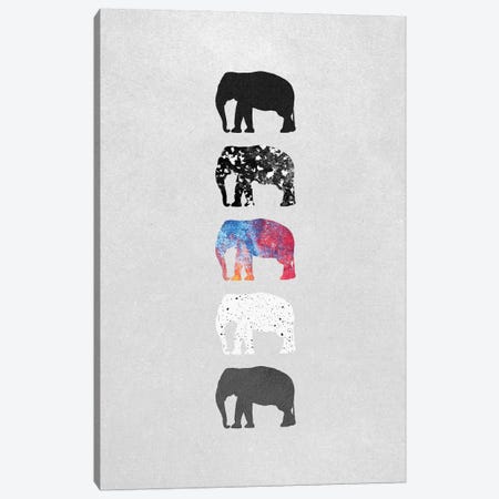 Five Elephants Canvas Print #ELF43} by Elisabeth Fredriksson Canvas Art Print
