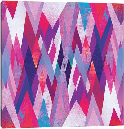 Geo Abstract Canvas Art Print - Purple Abstract Art