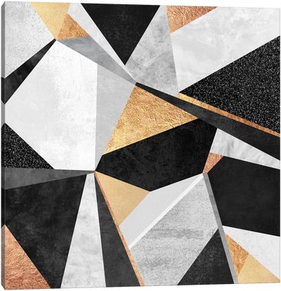 Geometry Gold Canvas Art Print - Abstract Shapes & Patterns