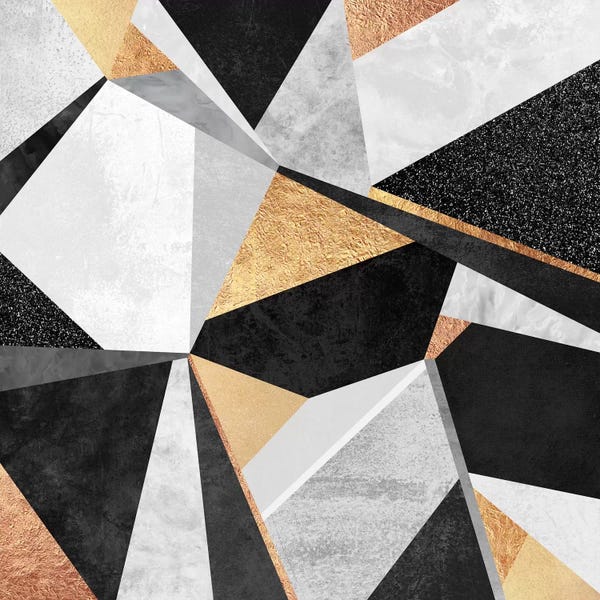 Gold Abstract Art: Geometry Gold by Elisabeth Fredriksson