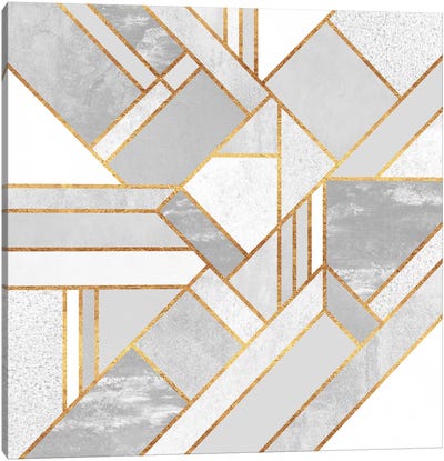Gold City Canvas Art Print - Geometric Art