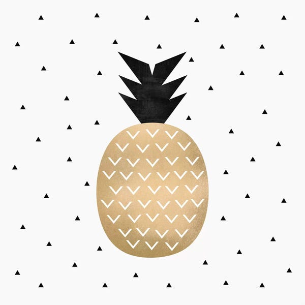Black & White & Gold: Golden Pineapple by Elisabeth Fredriksson