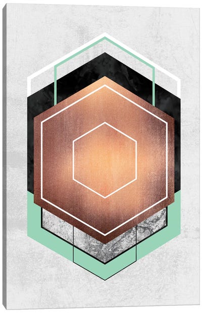 Hexagon Abstract I Canvas Art Print - Scandinavian Décor