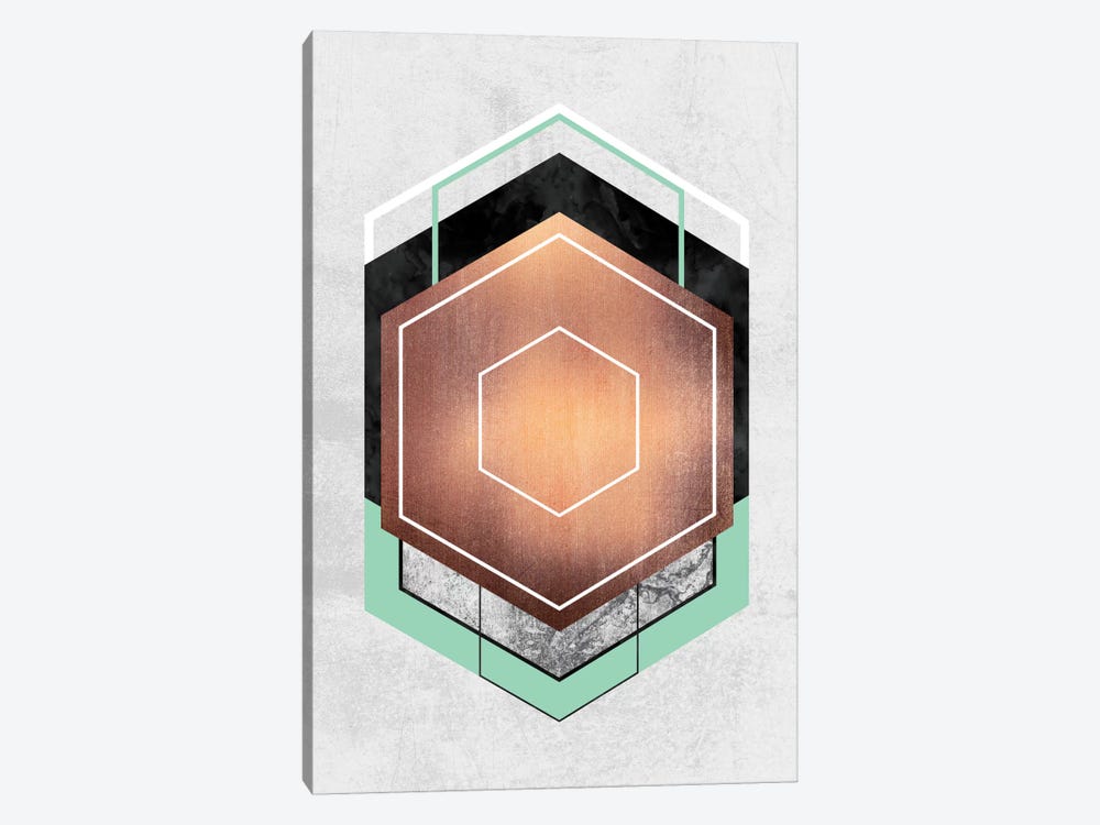 Hexagon Abstract I by Elisabeth Fredriksson 1-piece Canvas Wall Art