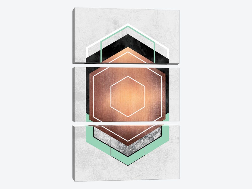 Hexagon Abstract I by Elisabeth Fredriksson 3-piece Canvas Artwork