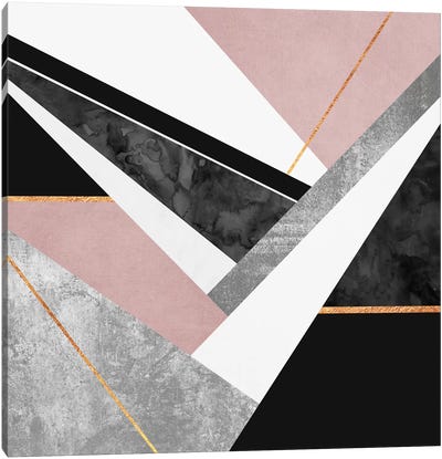 Lines And Layers I Canvas Art Print - Dusty Pink
