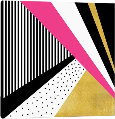 Pretty In Pink Canvas Art Print - Stripe Patterns