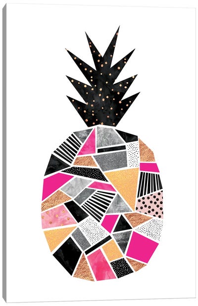 Pretty Pineapple Canvas Art Print - Pineapple Art