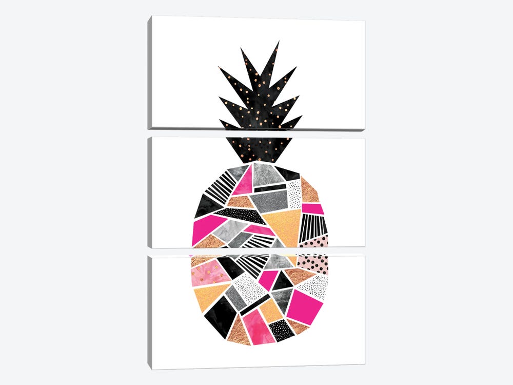 Pretty Pineapple by Elisabeth Fredriksson 3-piece Canvas Art Print
