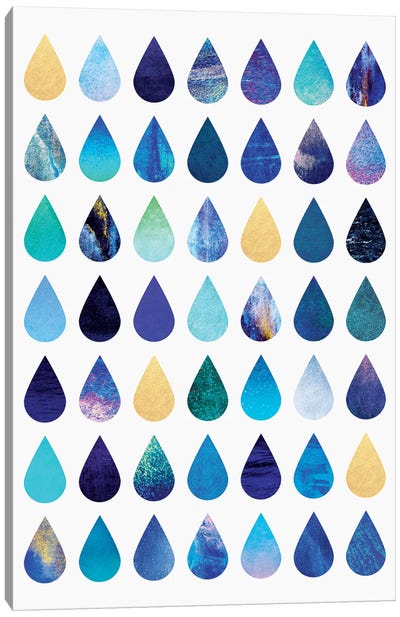 Rain Canvas Art Print - Minimalist Bathroom Art